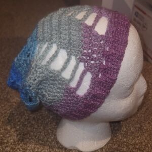 Multicolor Crochet Slouch Beanie Hand Made